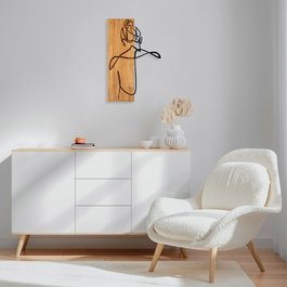 Wallity MA-295 Accesorio de Pared de Madera y Metal Nogal y Negro